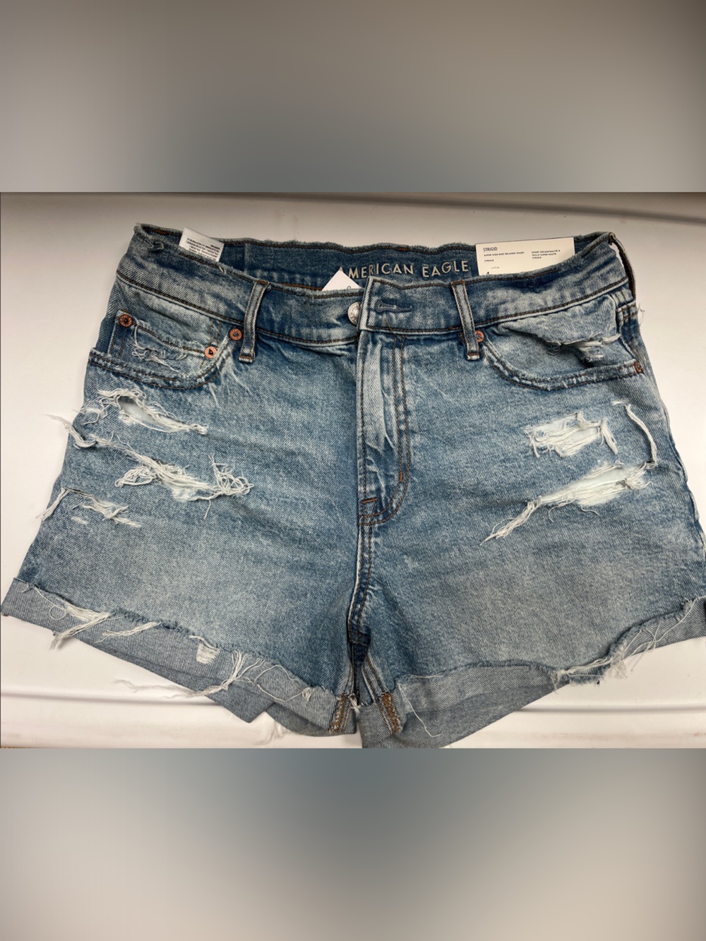 American Eagle Outfitters Light Blue Distressed Denim Cutoff Shorts